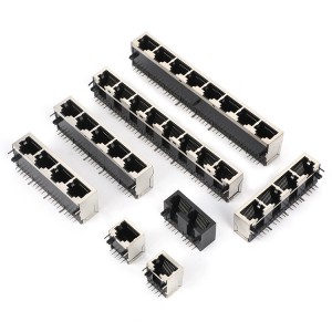 10/100/1000 Base-T RJ45 Integrated connector Modules 1xN Tab-Down ZhuSun Jack