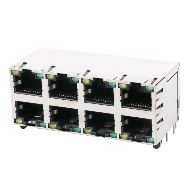 China AR24-3635 RJ45 2X4 Multi Port 10/100/1G Base-T Magnetics Module  Connector factory and manufacturers