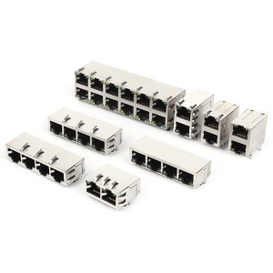 10/100/1000 Base-T RJ45 Integrated connector Modules 1xN Tab-Down ZhuSun Jack