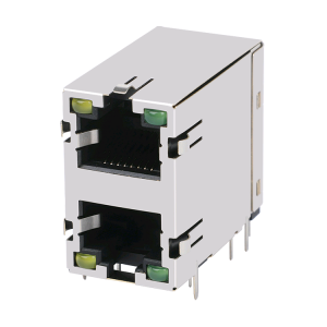 3MJDT-21889T-11X4 con conector RJ45 del puerto del zócalo 2×1 de Ethernet RJ45 del LED