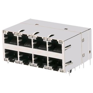 RM4-11NADV1F Compatible ZhuSun Jack 10/100 Base-T 2X4 Port magnetic RJ45 Jacks Ethernet Transformers